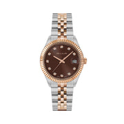 Alula 32mm Sillver/Rose Women's Watch – Brown Dial