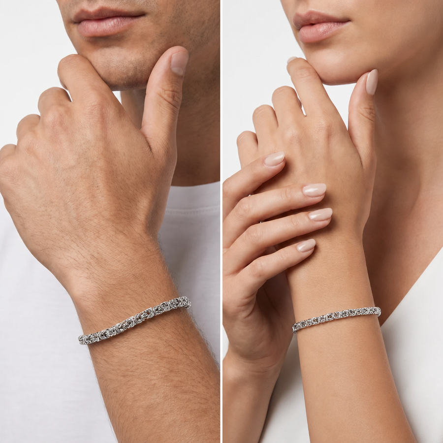 Unisex Intreccio Bold Silver 925 Bracelet