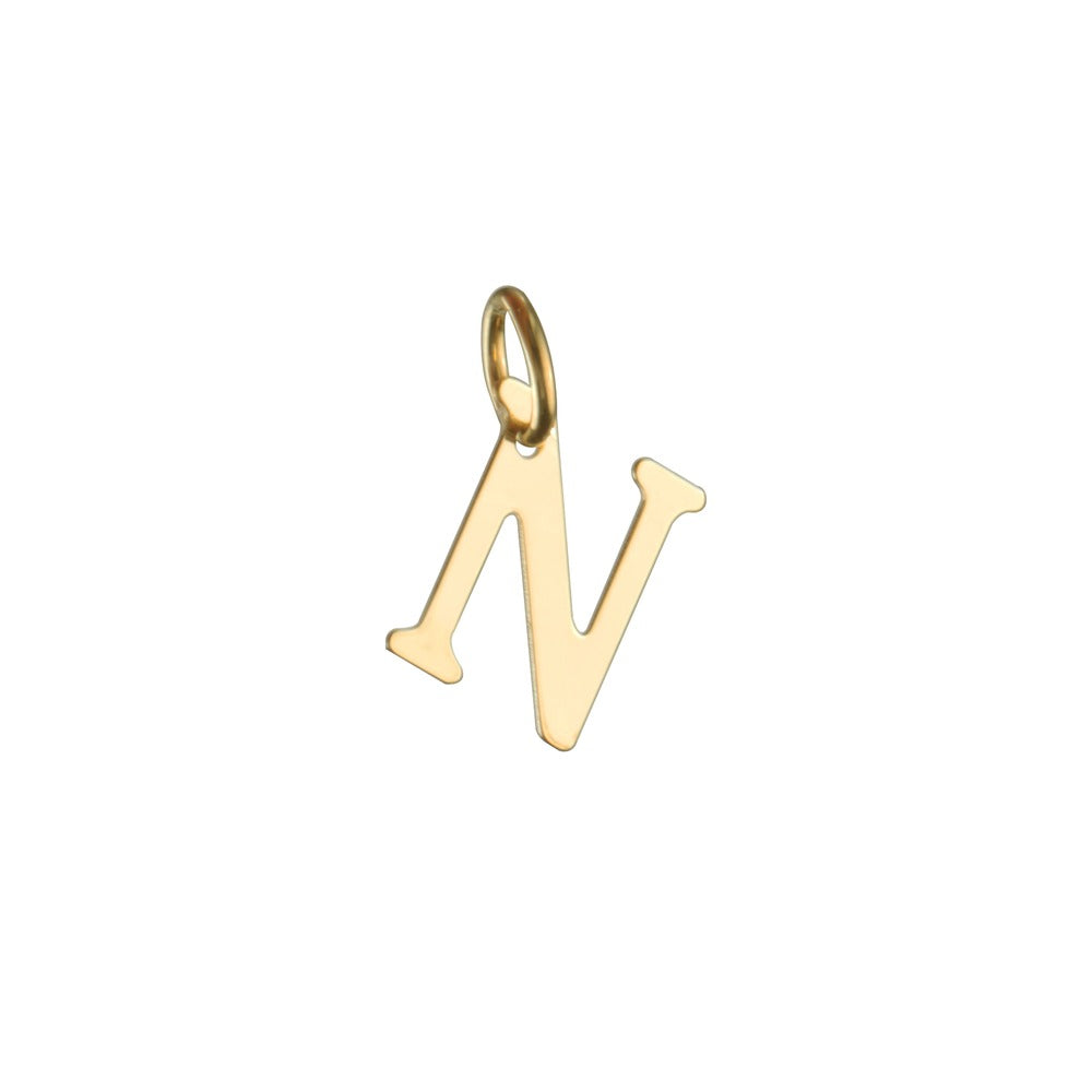 Woman Letter "N" Gold 18K Pendant