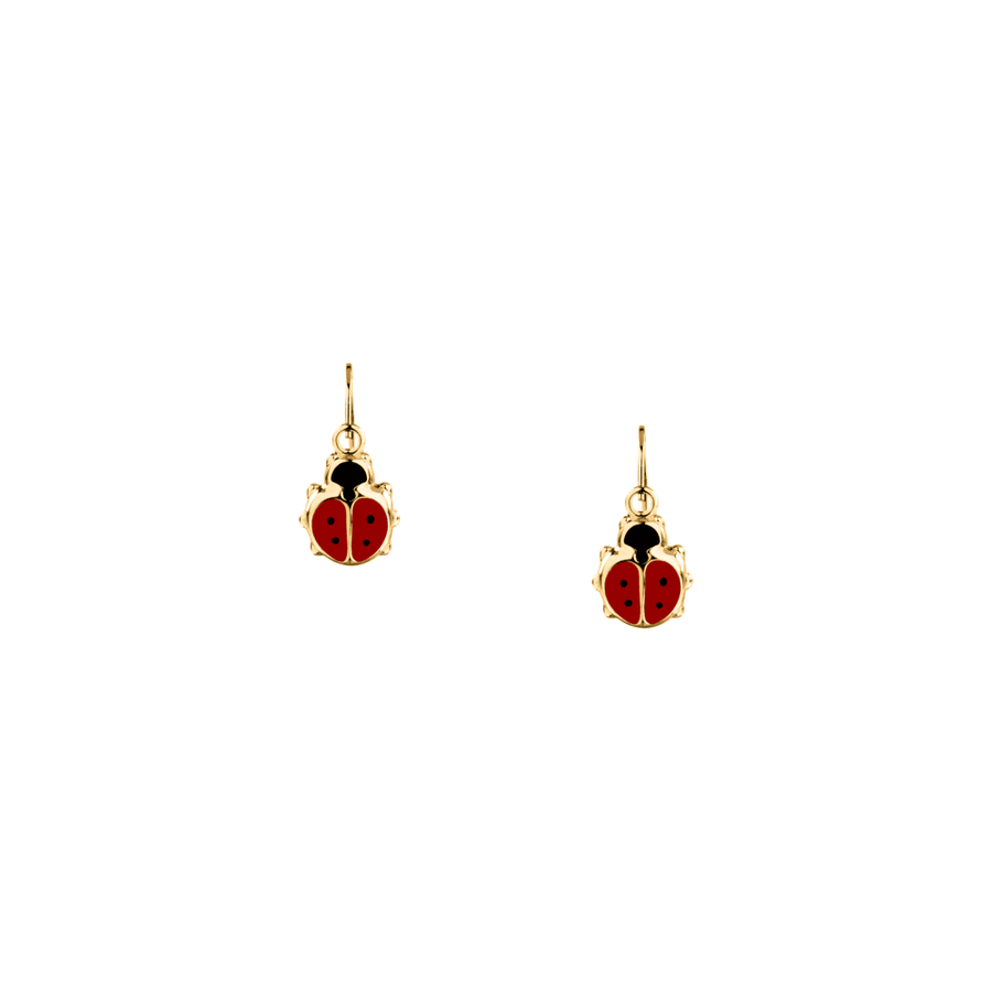 Kids B-Baby Gold Lady Bug 18K Earrings