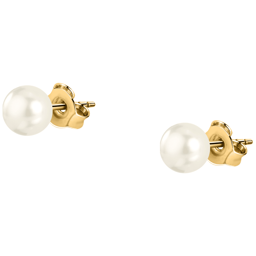 Woman B-Classic Gold Pearls 18K Earrings