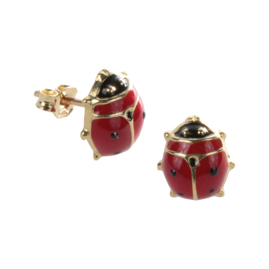 Kids B-Baby Gold Lady Bug 18K Earrings