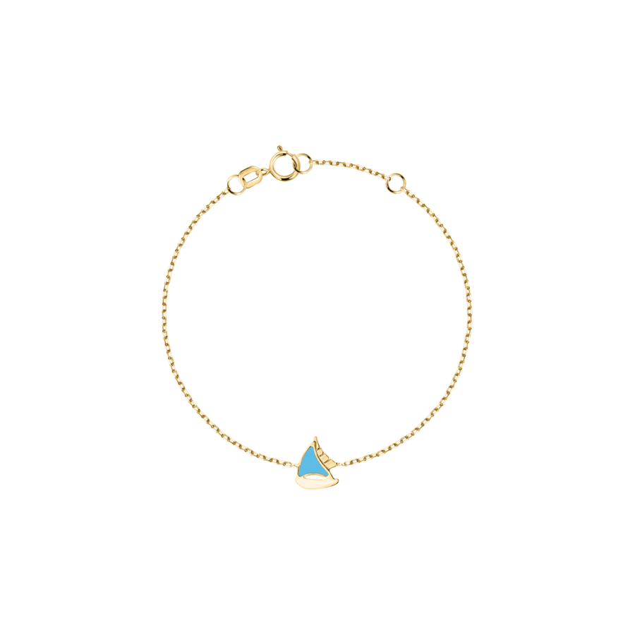 Kids B-Baby Gold Sailboat 18K Bracelet
