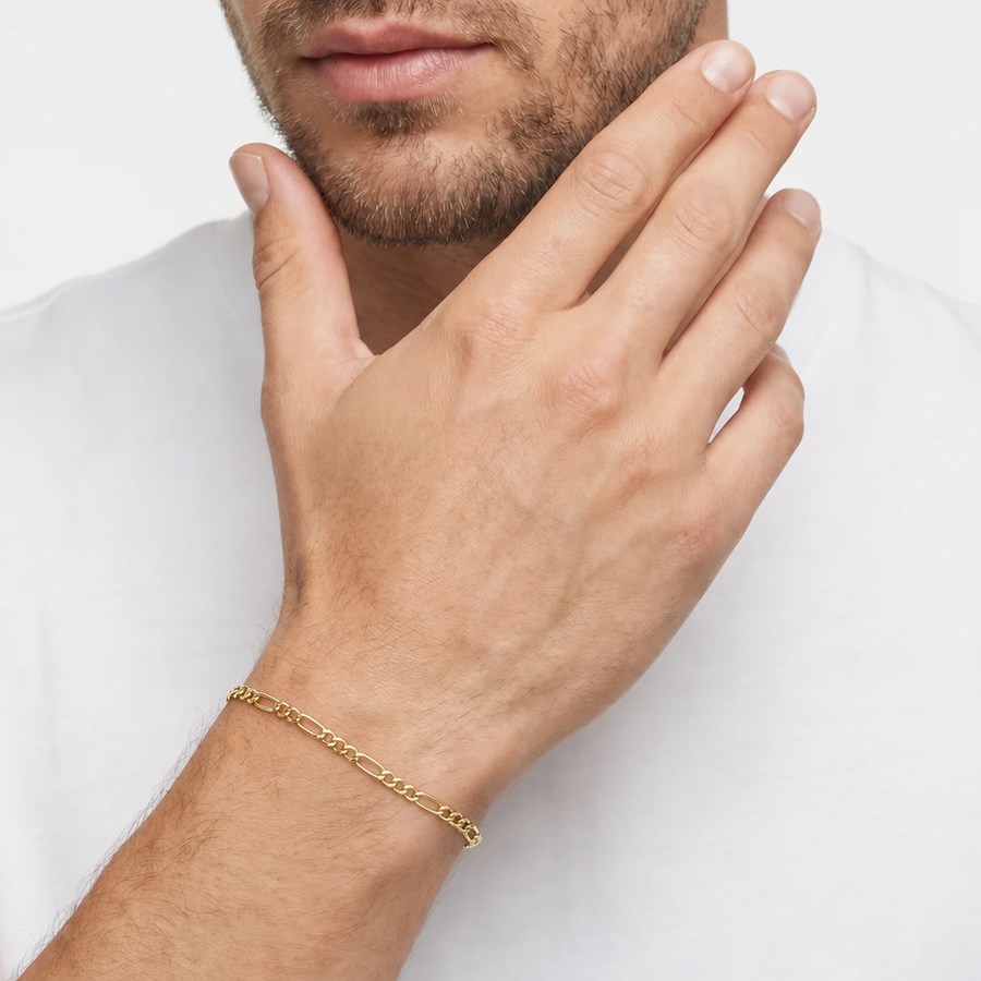 Man Figaro Gold 18K Bracelet