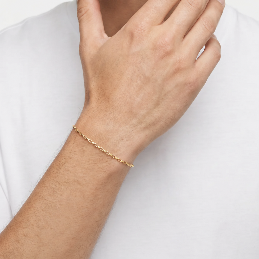 Man Rettangolare Gold 18K Bracelet