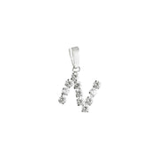 Woman Letter "N" White Gold 18K Pendant