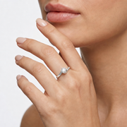 18K White Gold Ring – Diamond – view 2