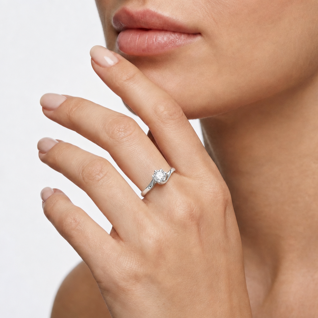 18K White Gold Ring – Diamond – view 2