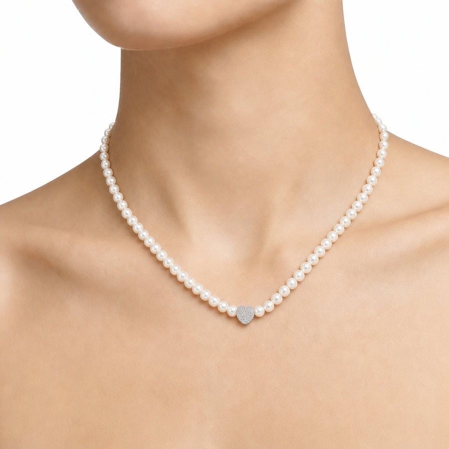 Woman B-Classic Gold Pearls 18K Necklace