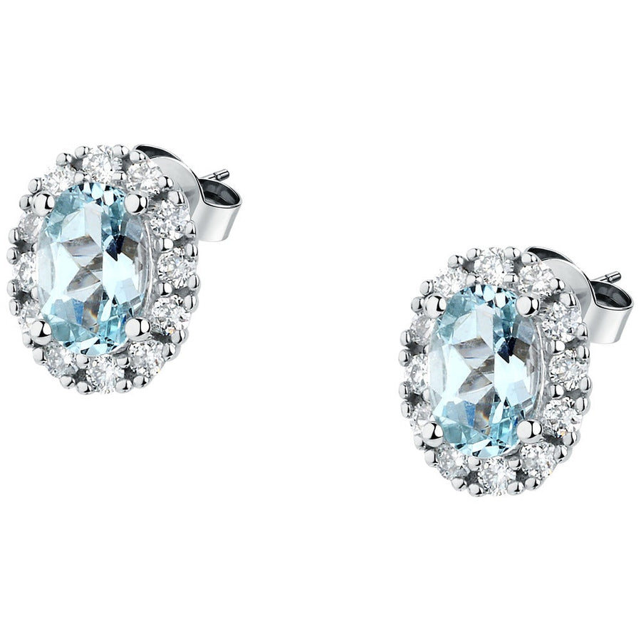 Woman Acquamarina Stones 18K Earrings
