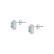 Woman Acquamarina Stones 18K Earrings