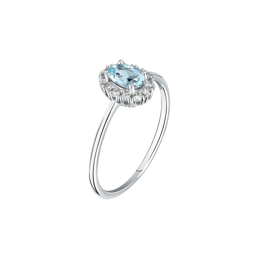Woman Acquamarina Stones 18K Ring