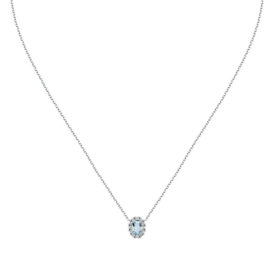 Woman Acquamarina Stones 18K Necklace