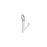 Woman Letter "V" White Gold 18K Pendant