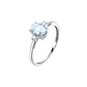 Woman Acquamarina Stones 18K Ring