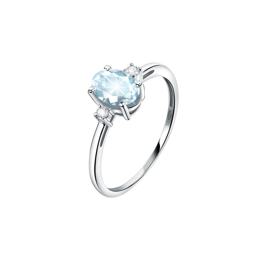 Woman Acquamarina Stones 18K Ring