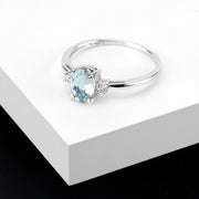 Woman Acquamarina Stones 18K Ring