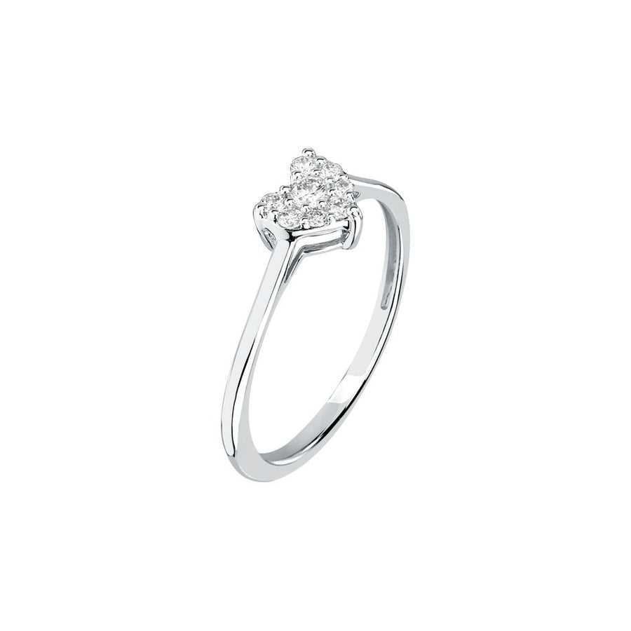 Woman Diamonds Heart 18K Ring