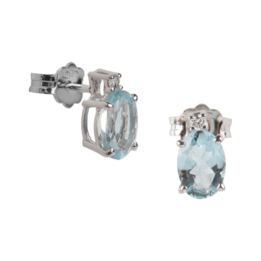 Woman Acquamarina Stones 18K Earrings