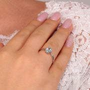 Woman Acquamarina Stones 18K Ring