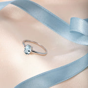 Woman Acquamarina Stones 18K Ring