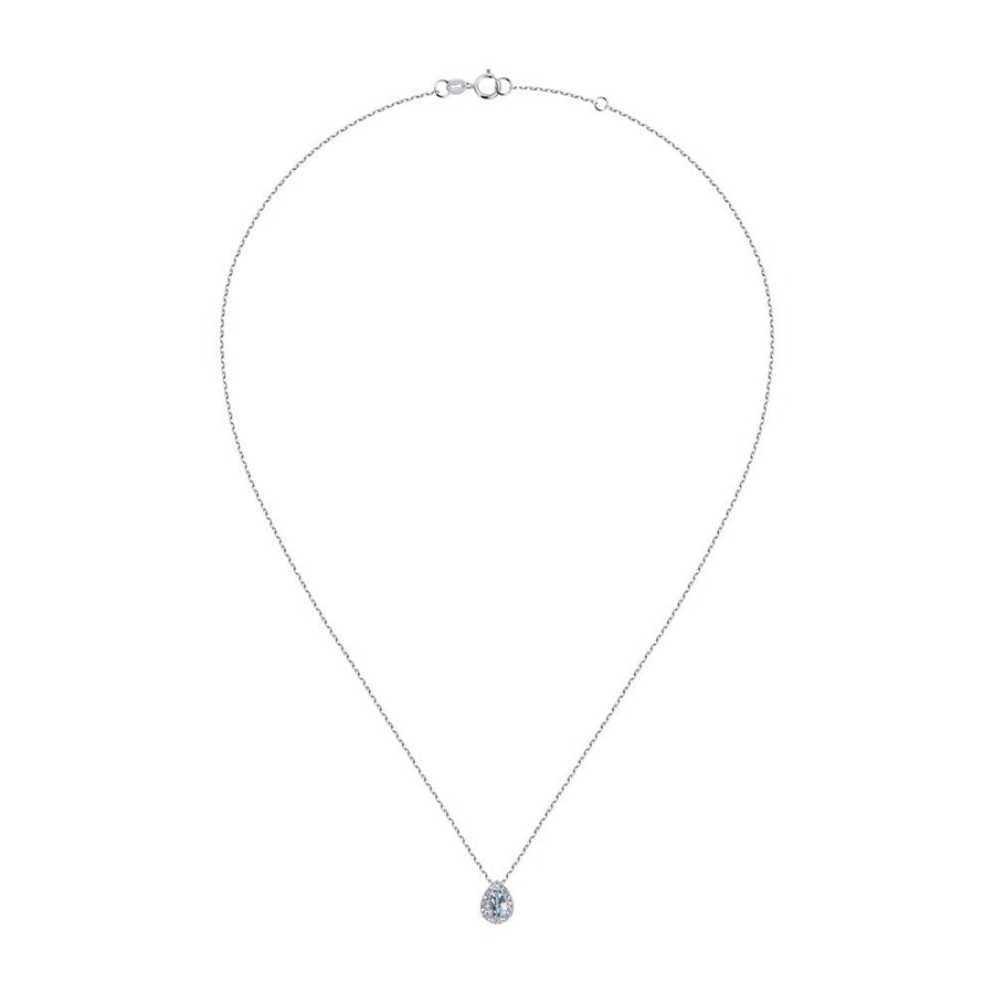 Woman Acquamarina Stones 18K Necklace