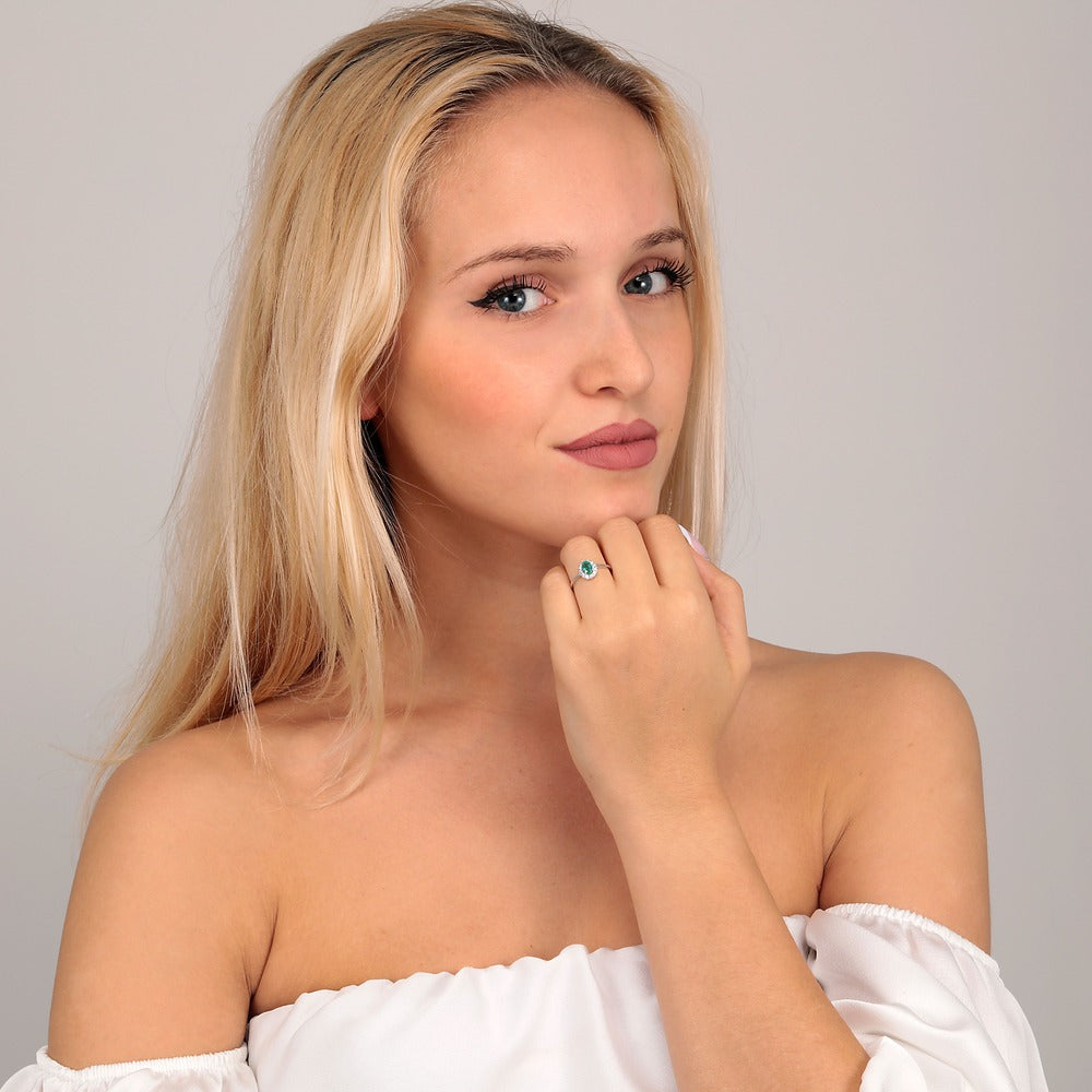 خاتم نسائي أرمونيا أحجار كريمة ذهب عيار 18