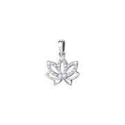 Woman Ciondoli White Gold Lotus 18K Pendant