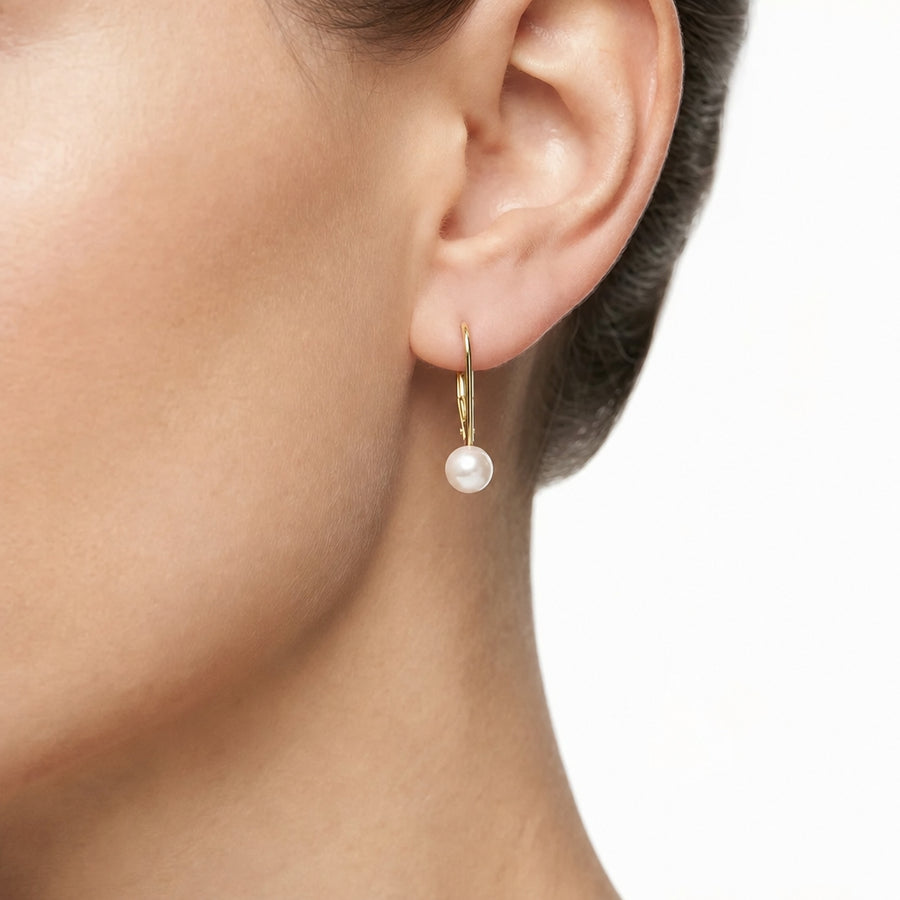 Woman B-Classic Gold Pearls 18K Earrings