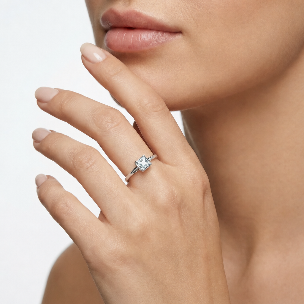18K Two-Tone Gold Acquamarina Ring – view 4