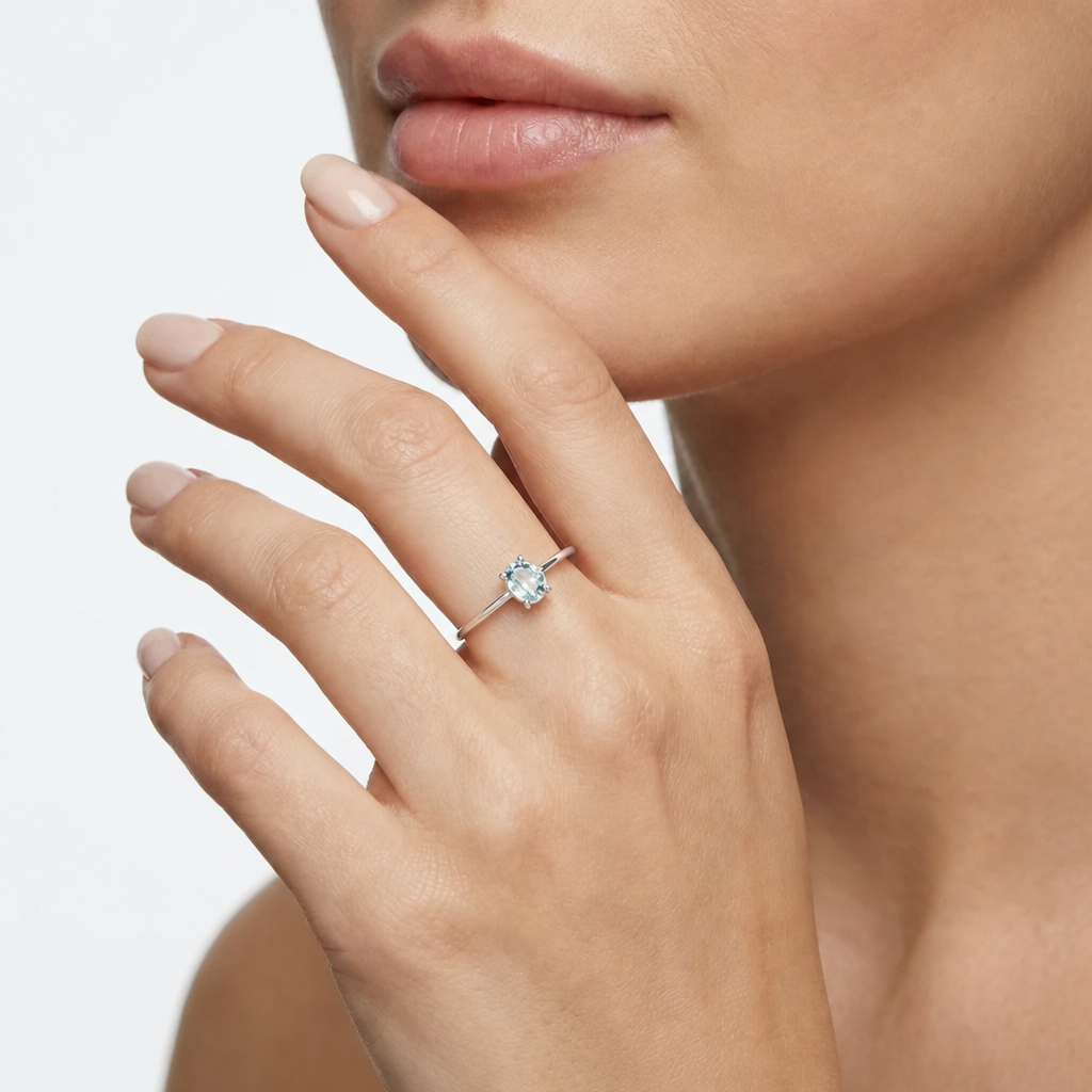 18K White Gold Acquamarina Ring – view 4