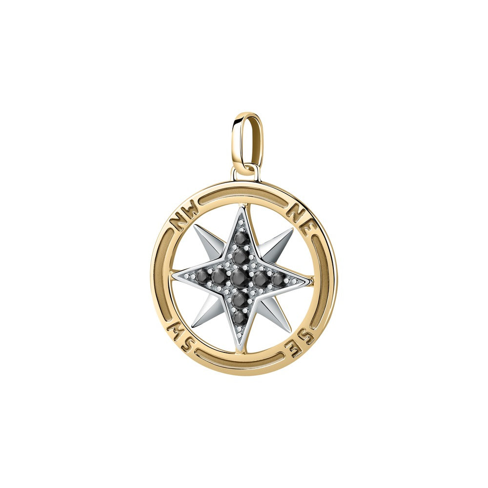 Man Ares Gold Compass 9K Pendant