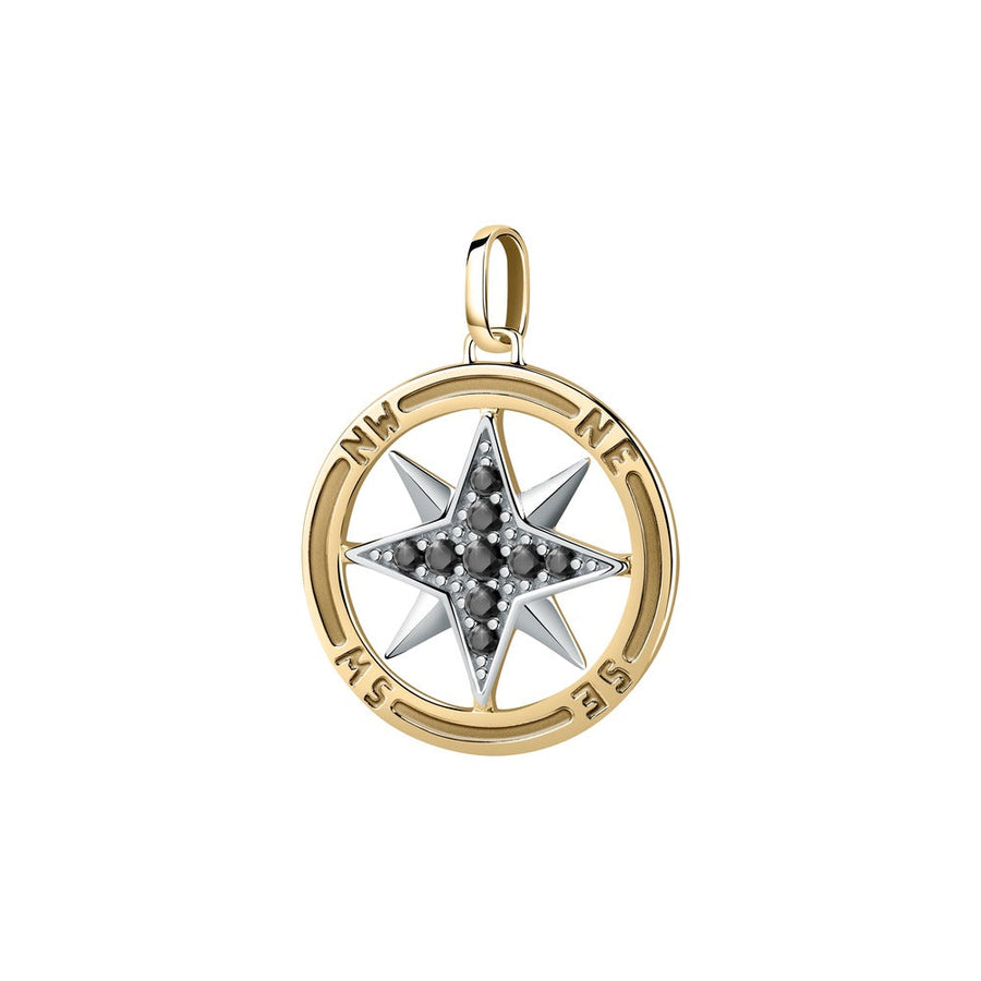 Man Ares Gold Compass 9K Pendant