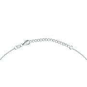 Woman Pave Silver Heart 925 Necklace