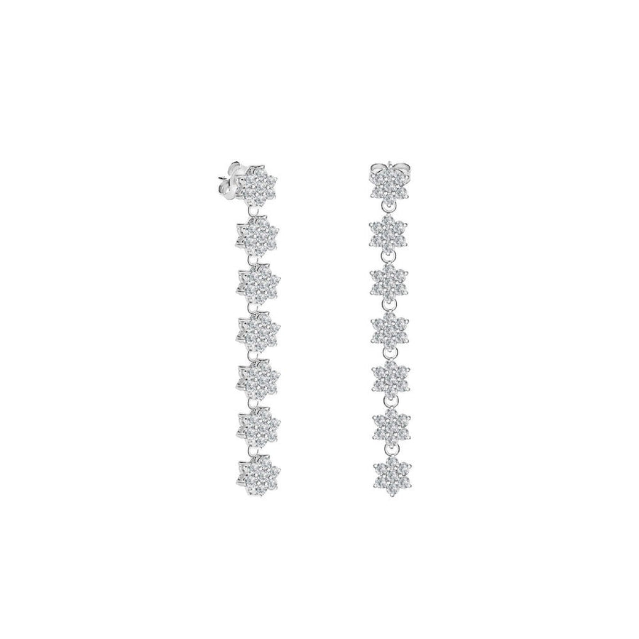 Woman Star Flower Silver 925 Earrings