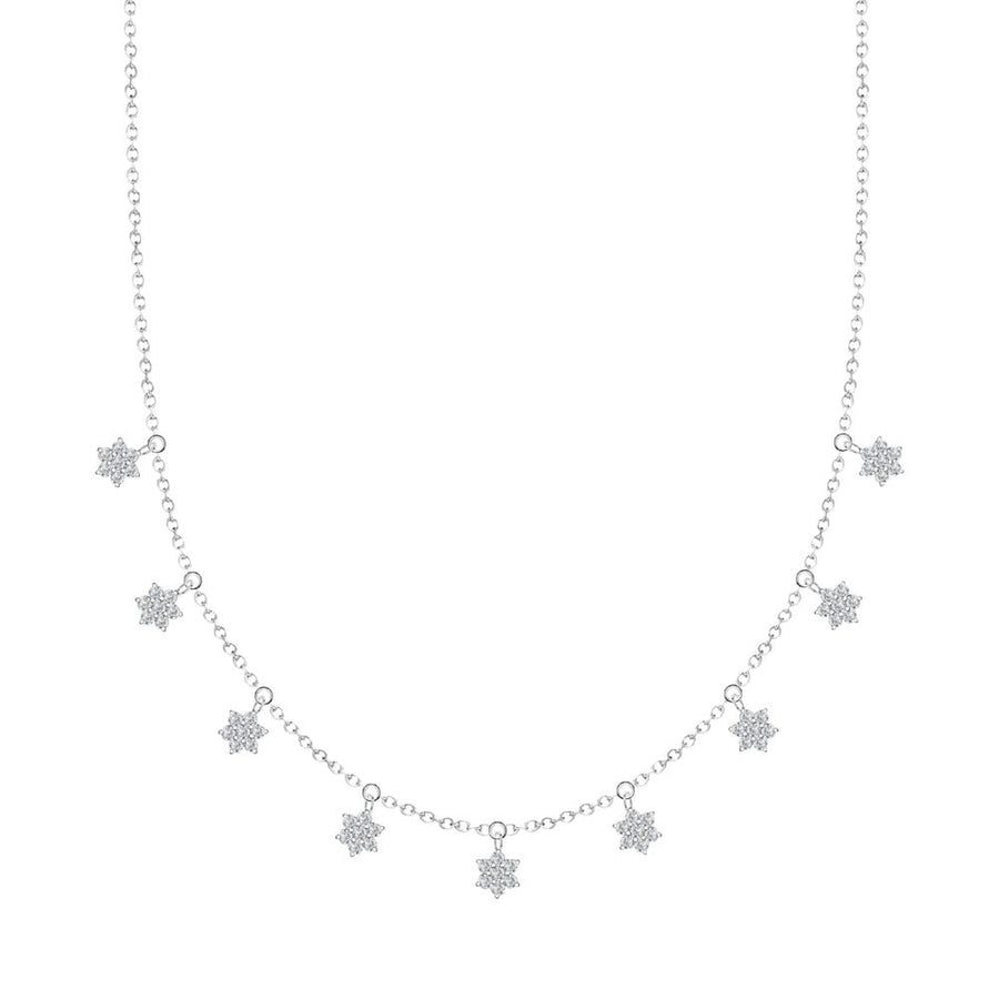 Woman Star Flower Silver 925 Necklace