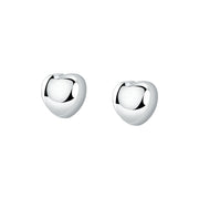 Woman Bold Trendy Heart Steel Earrings