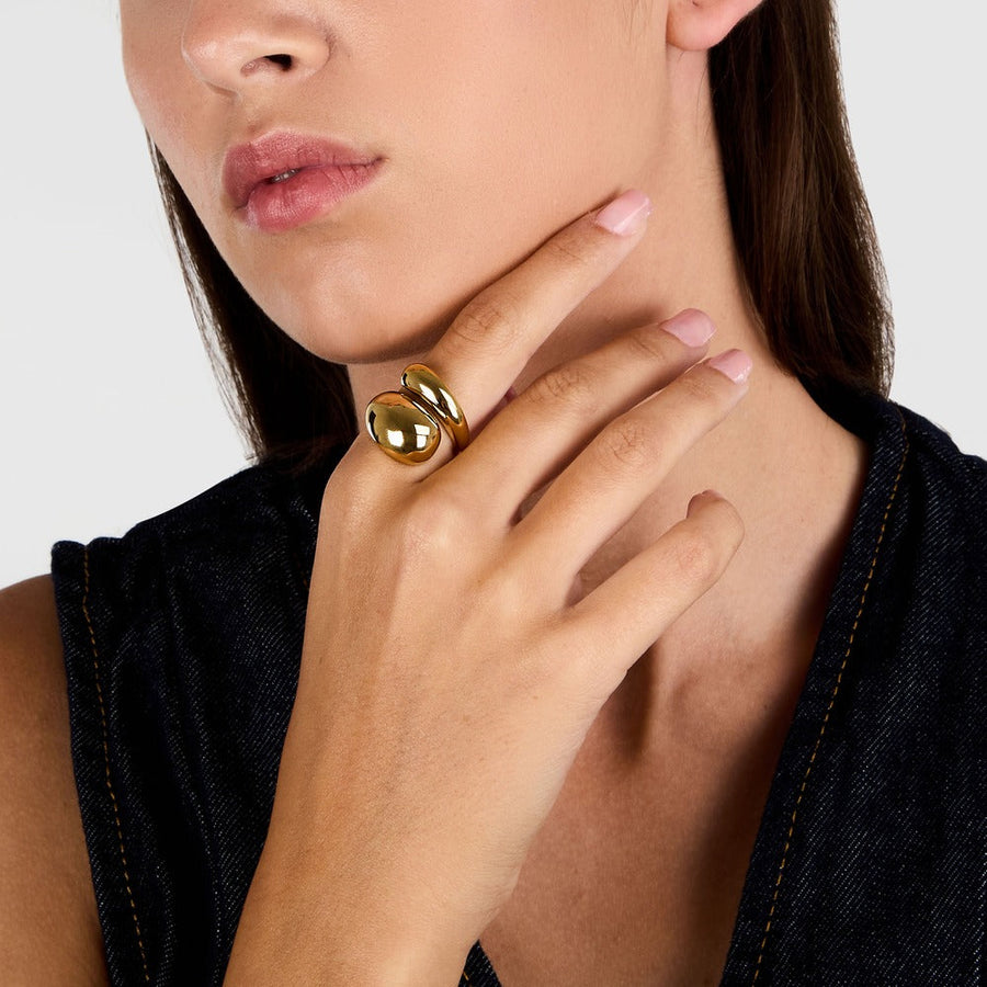 Woman Bold Trendy Steel Ring