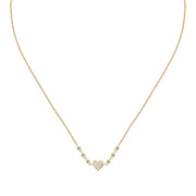 Woman Pave Silver Heart 925 Necklace