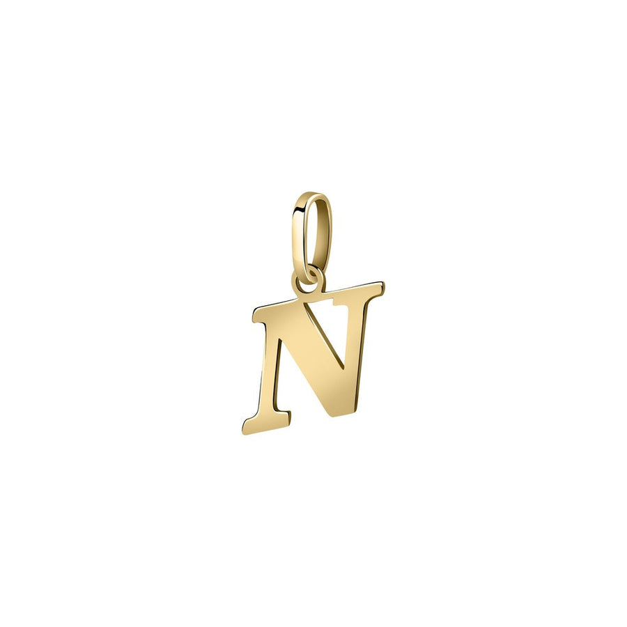 Woman Letter "N" Gold 9K Pendant