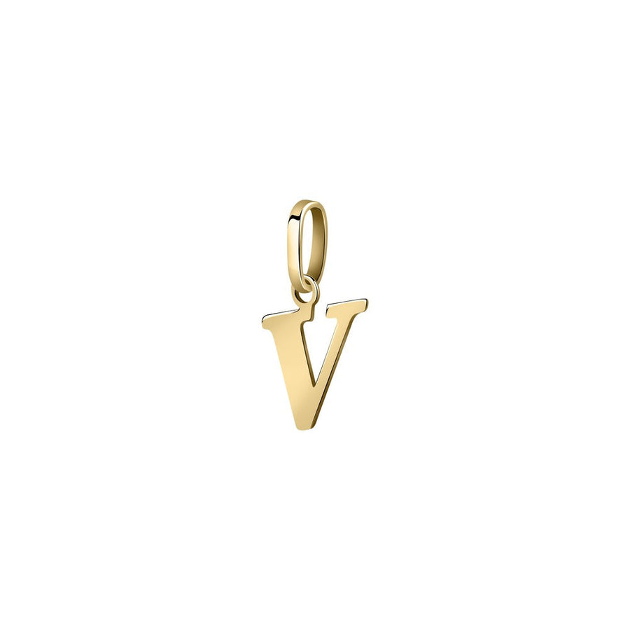 Woman Letter "V" Gold 9K Pendant