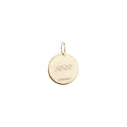 Woman Aquarius Zodiac Gold 9K Pendant