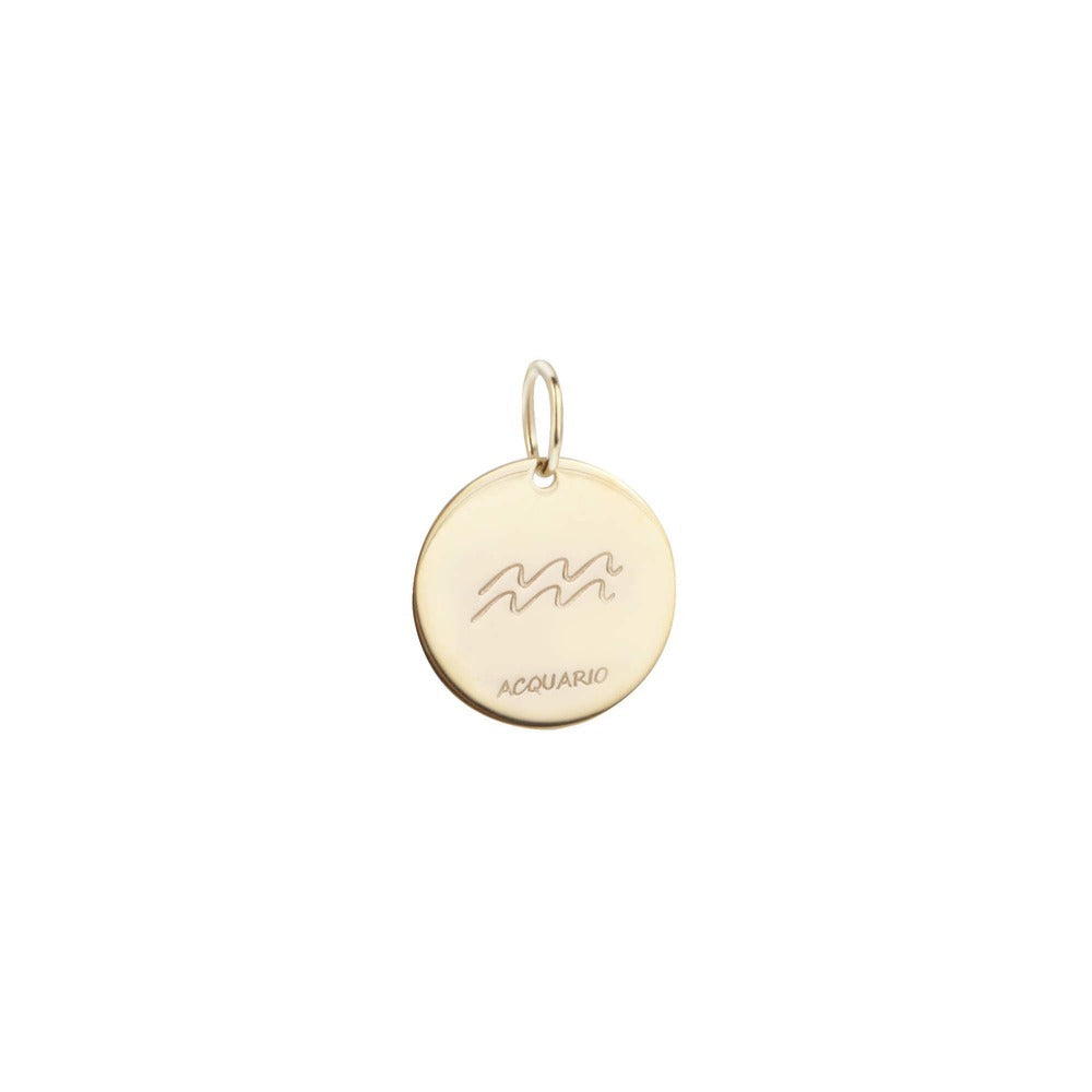 Woman Aquarius Zodiac Gold 9K Pendant