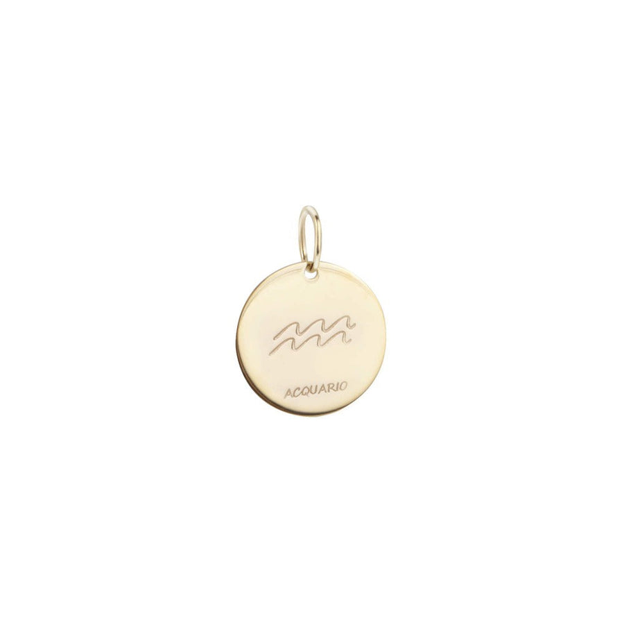 Woman Aquarius Zodiac Gold 9K Pendant