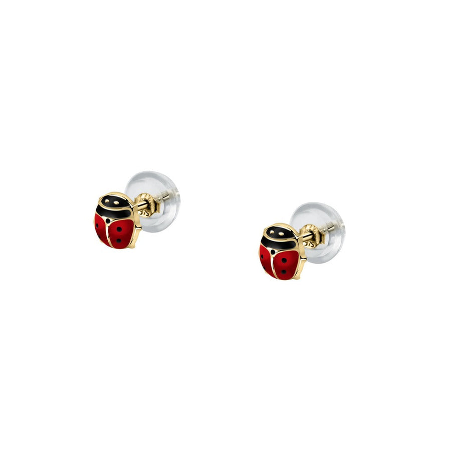 Kids B-Baby Gold Lady Bug 9K Earrings