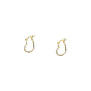 Woman Creole Gold Heart 9K Earrings