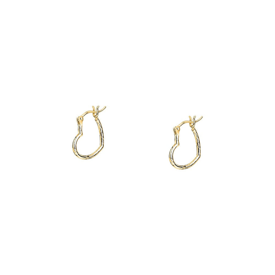 Woman Creole Gold Heart 9K Earrings