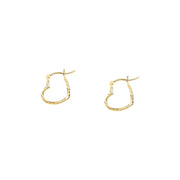 Woman Creole Gold Heart 9K Earrings