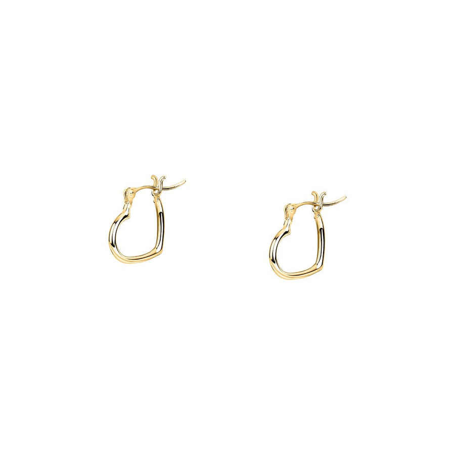 Woman Creole Gold Heart 9K Earrings