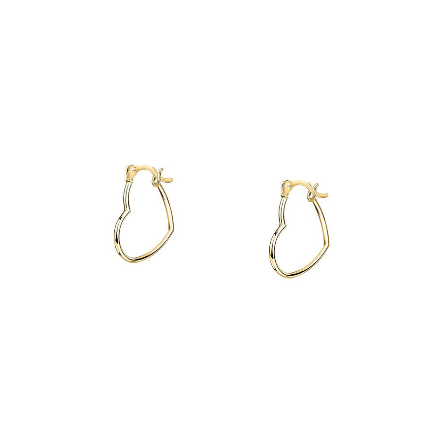 Woman Creole Gold Heart 9K Earrings